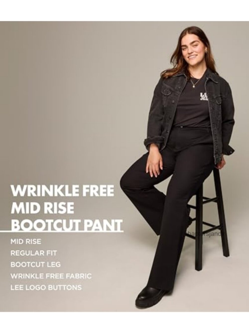 Plus Size Wrinkle Free Mid Rise Bootcut Pants Stretch Slacks - Picture 4 of 6
